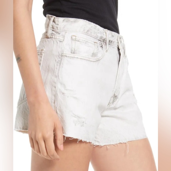 Frame Le Brigette High Waist Raw Hem Denim Shorts - Picture 2 of 16